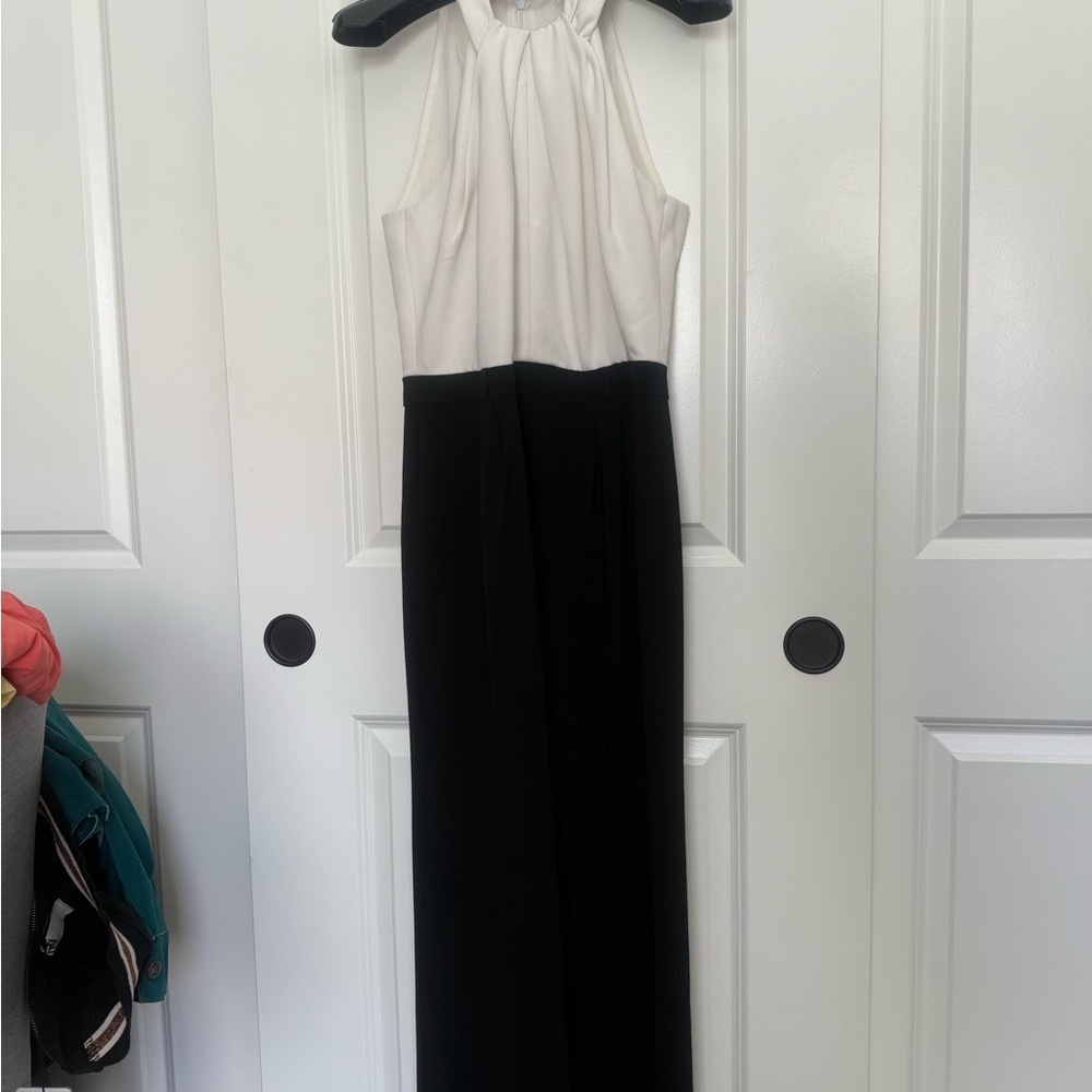 Trina Turk Black and White Sleeveless Jumpsuit
